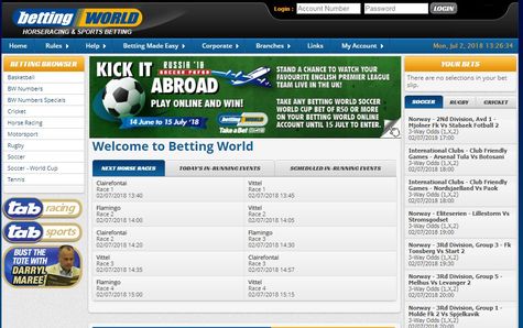 The Official Website and Registration on Betting World in South Africa